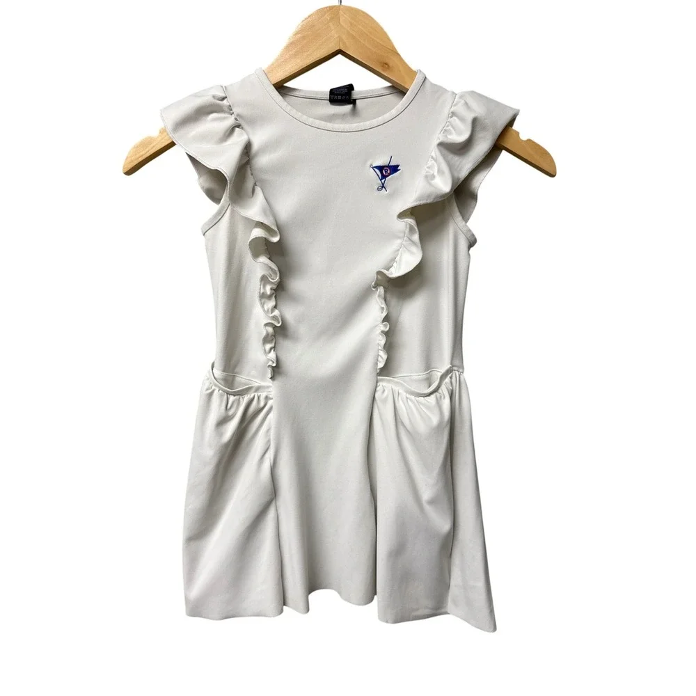 Greyson‎ Venus Dress OCEAN REEF Golf Logo Girls 5 Athleisure Active White EUC